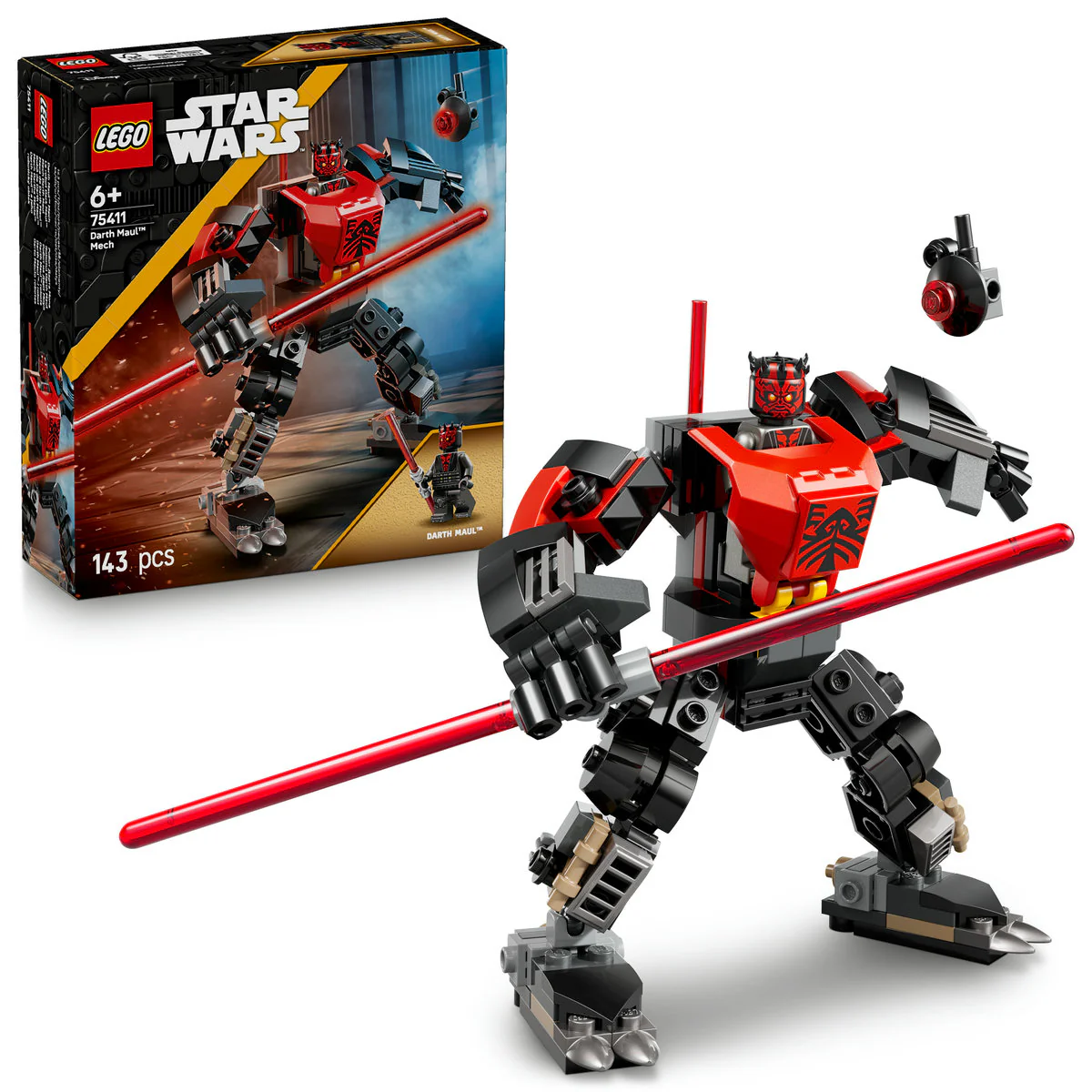 LEGO Star Wars: The Clone Wars Darth Maul Mech Building Toy for Kids 75411 - Image 4