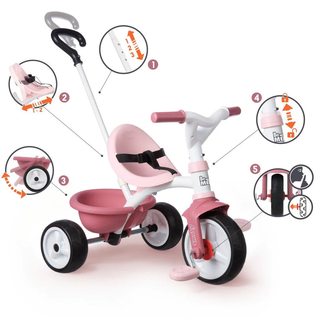 Smoby Be Move Pink Tricycle - Image 4