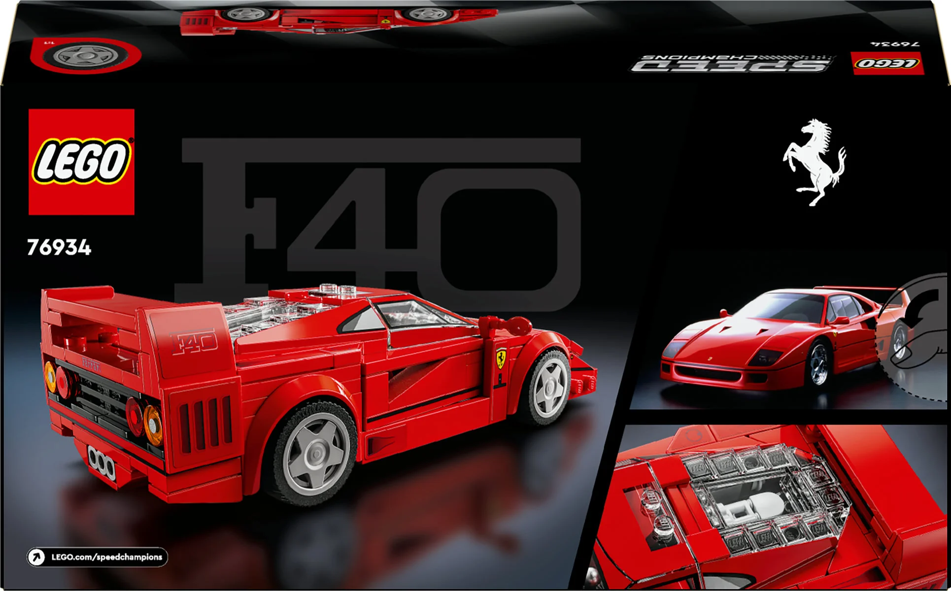 LEGO Speed Champions Ferrari F40 Supercar Toy 76934 - Image 3