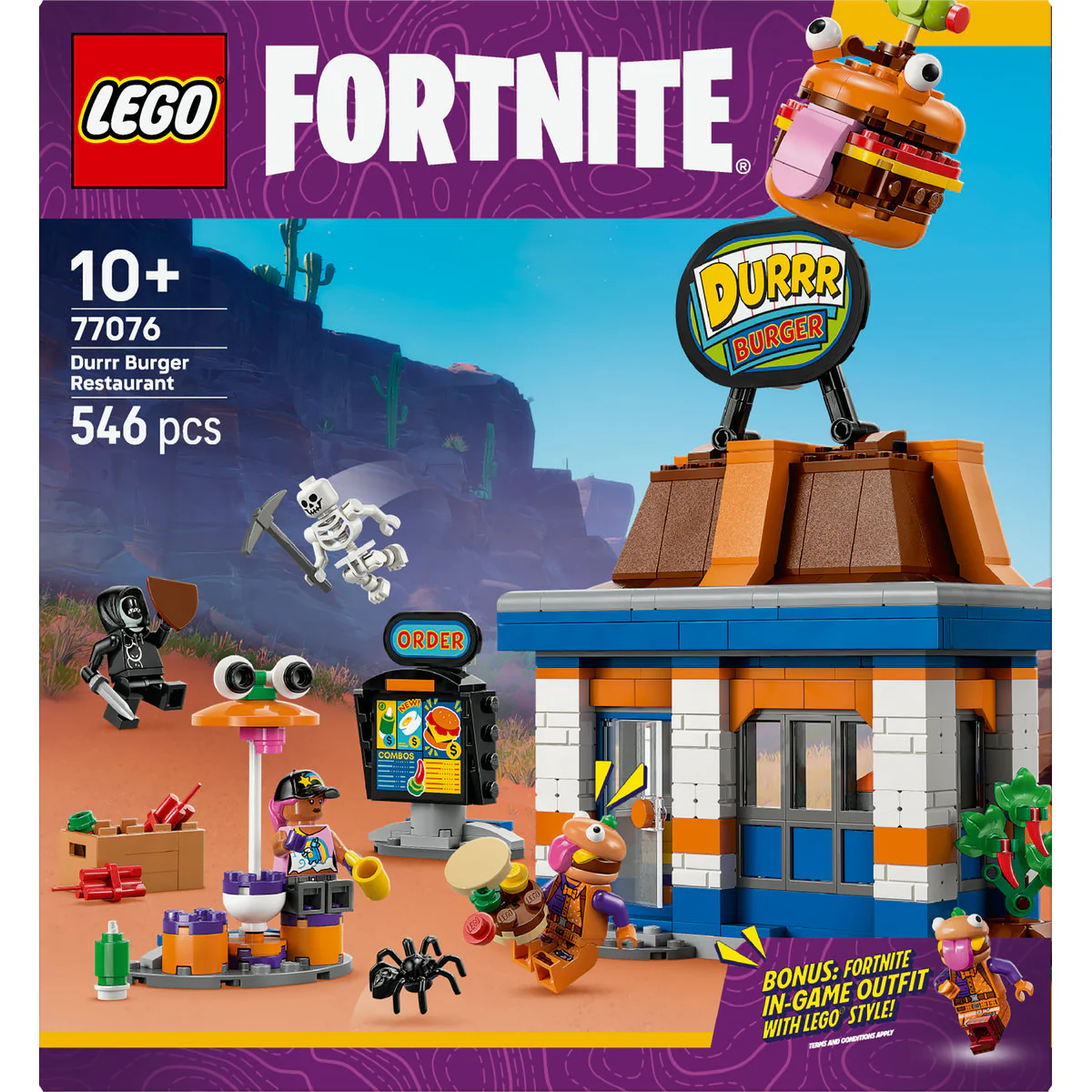 LEGO Fortnite Durrr Burger Restaurant Video Game Toy 77076 - Image 2