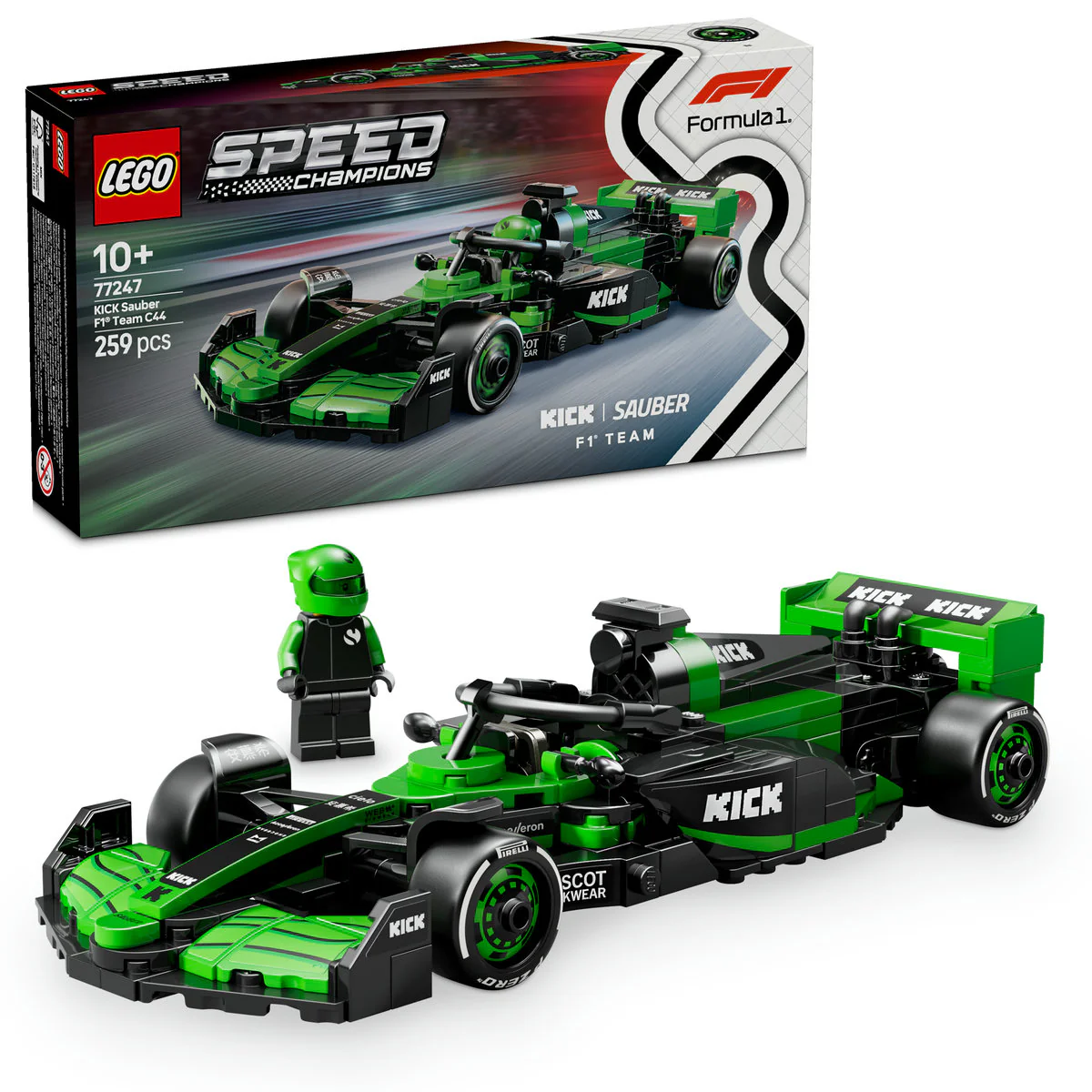 LEGO Speed Champions KICK Sauber F1 Team C44 Race Car 77247 - Image 4