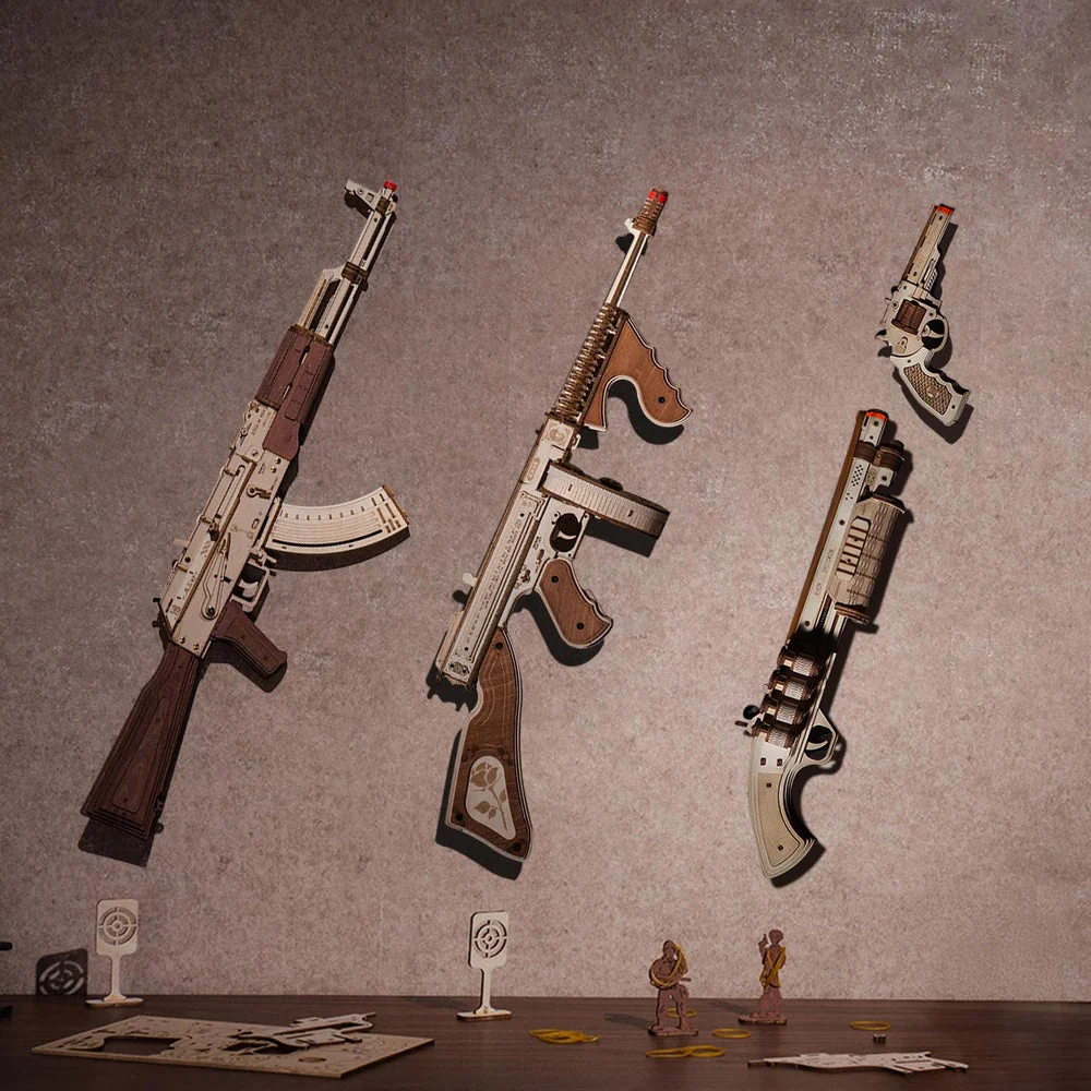 AK-47 Assault Rifle Toy Gun 3D Wooden Puzzle - Image 4