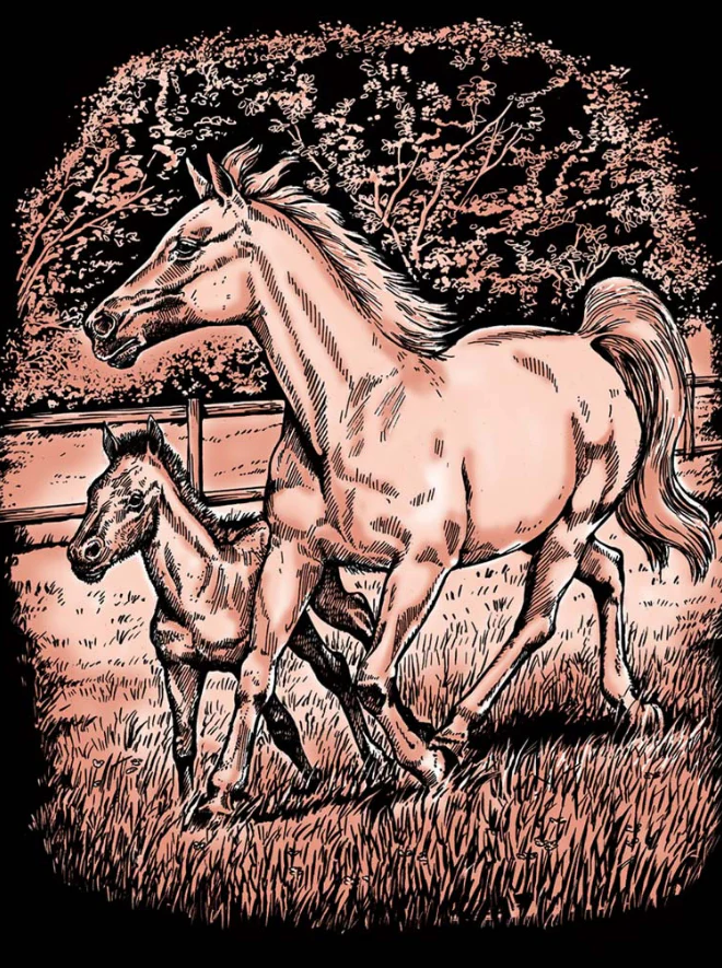 Artfoil Copper Horse & Foal - Image 2