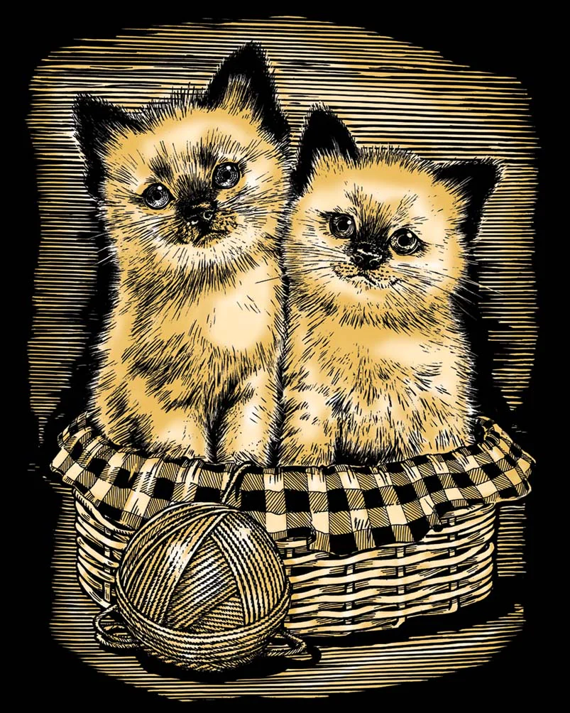 Artfoil Gold Kittens - Image 2