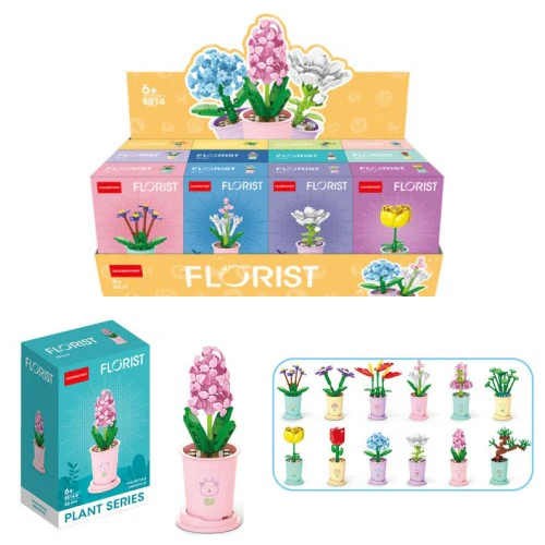 Building Brick Flower Florist Kits Asst