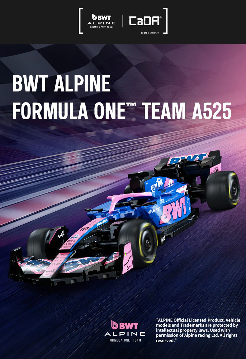 CaDA 1:24 BWT Alpine F1 Team A525 Racing Car Brick Kit 300 pcs - Image 6