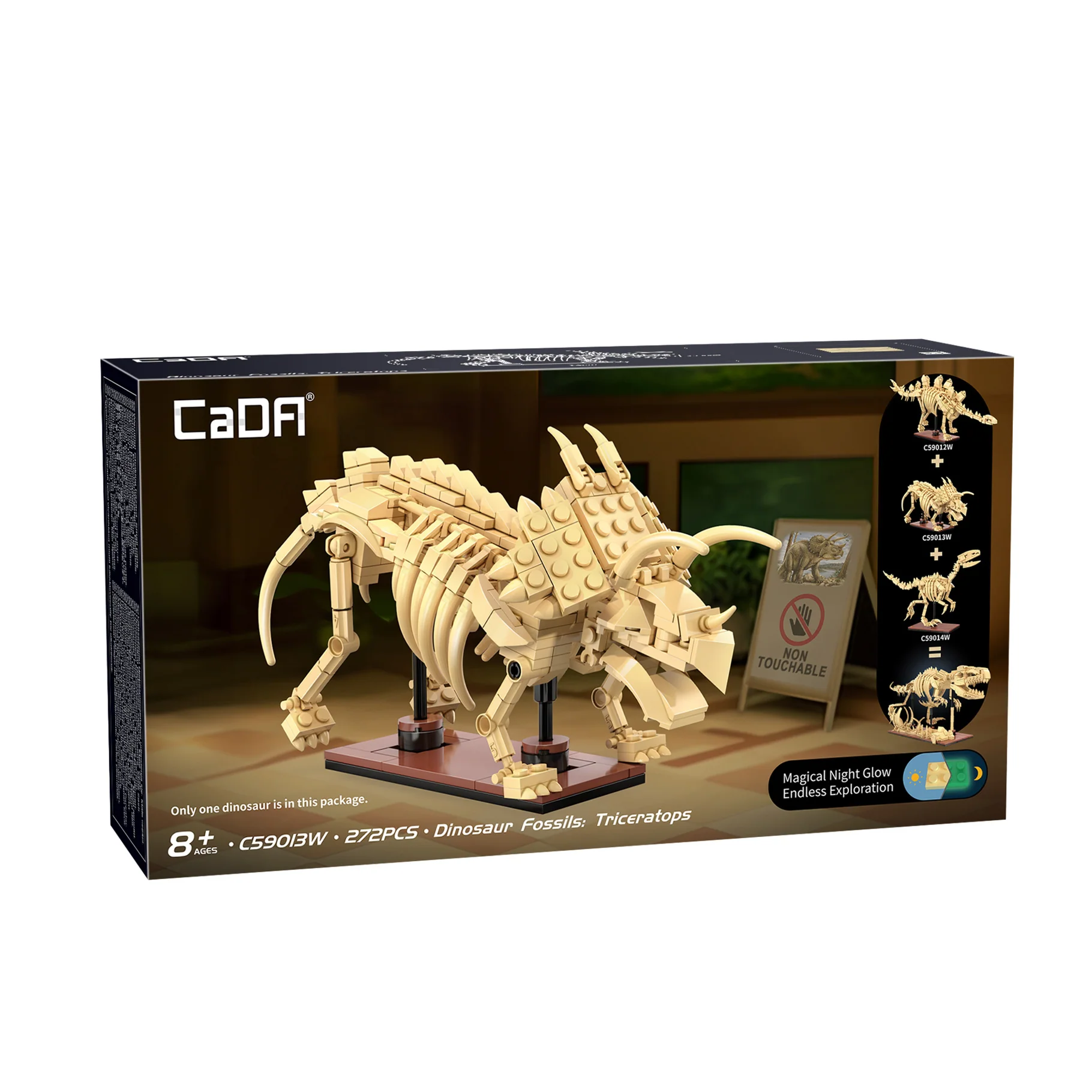 CaDA Dinosaur Fossils: Triceratops Brick Kit 272 pcs - Image 3