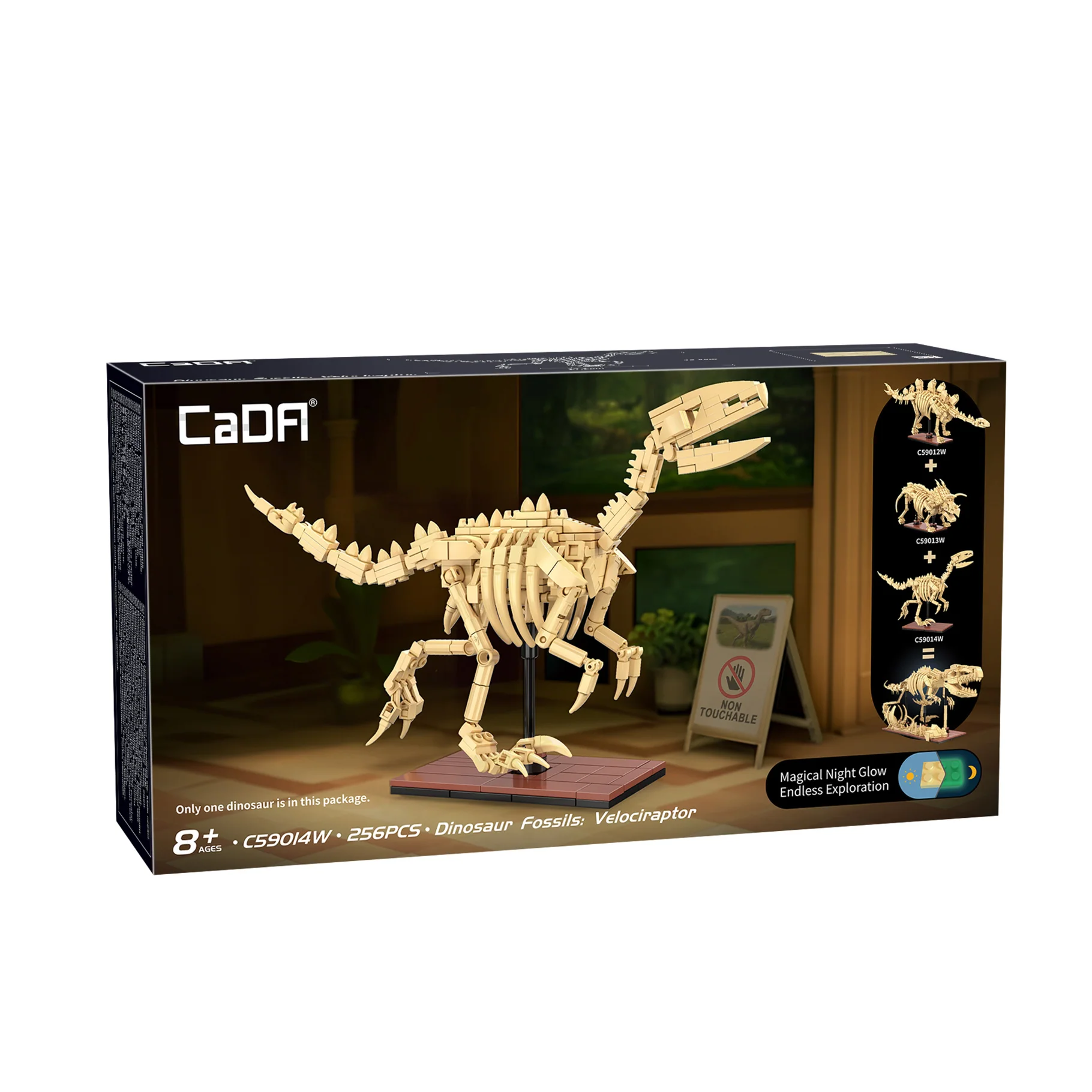 CaDA Dinosaur Fossils Velociraptor Brick Kit 256 pcs - Image 3