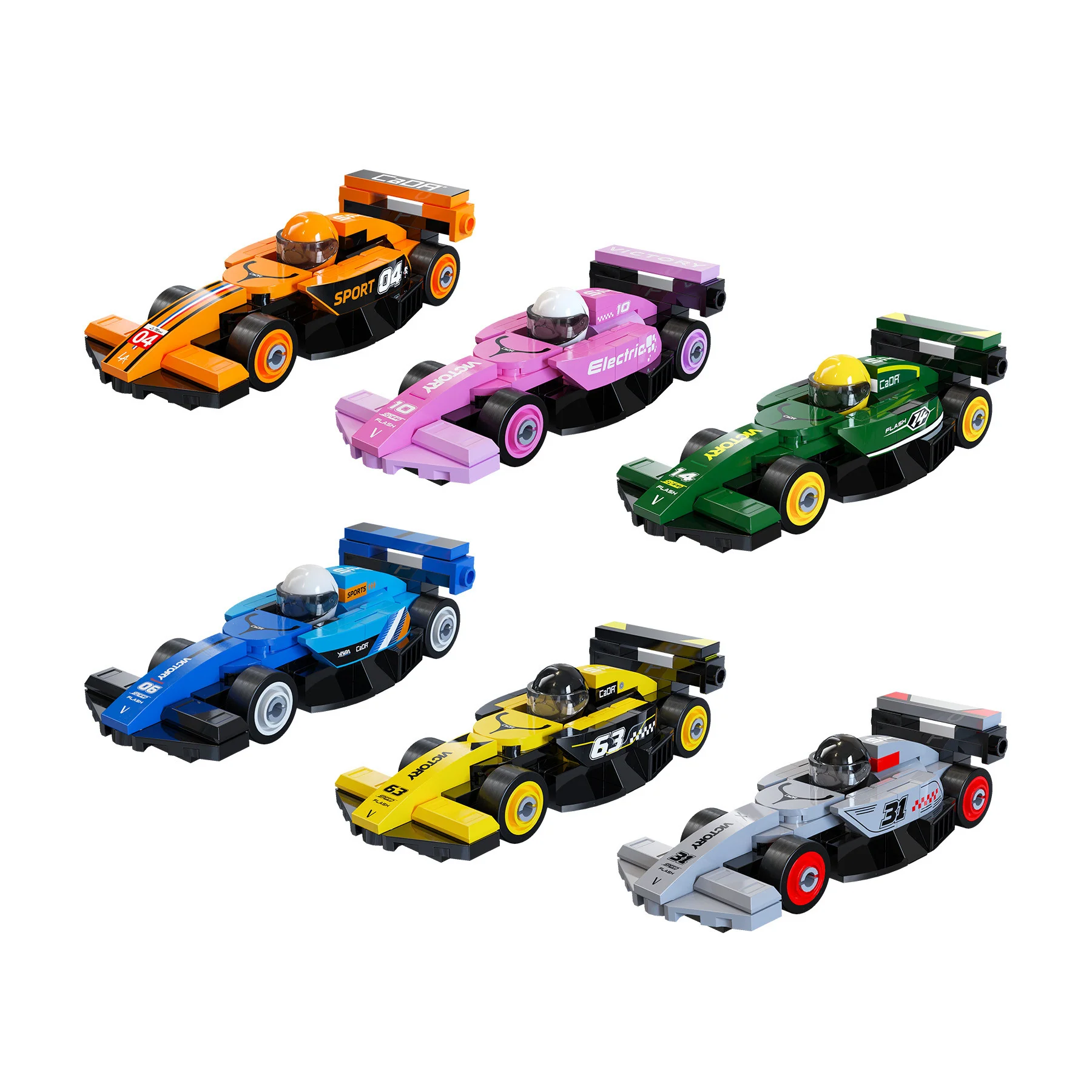 CaDA Mini Green Circuit Racing Car Brick Kit 70 pcs - Image 3