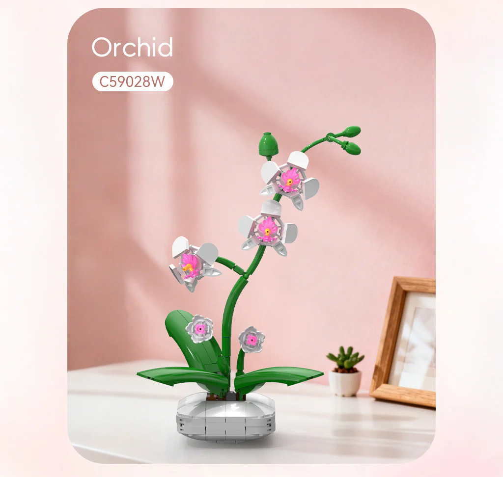 CaDA Orchid Building Block Planter Brick Kit 237 pcs - Image 3