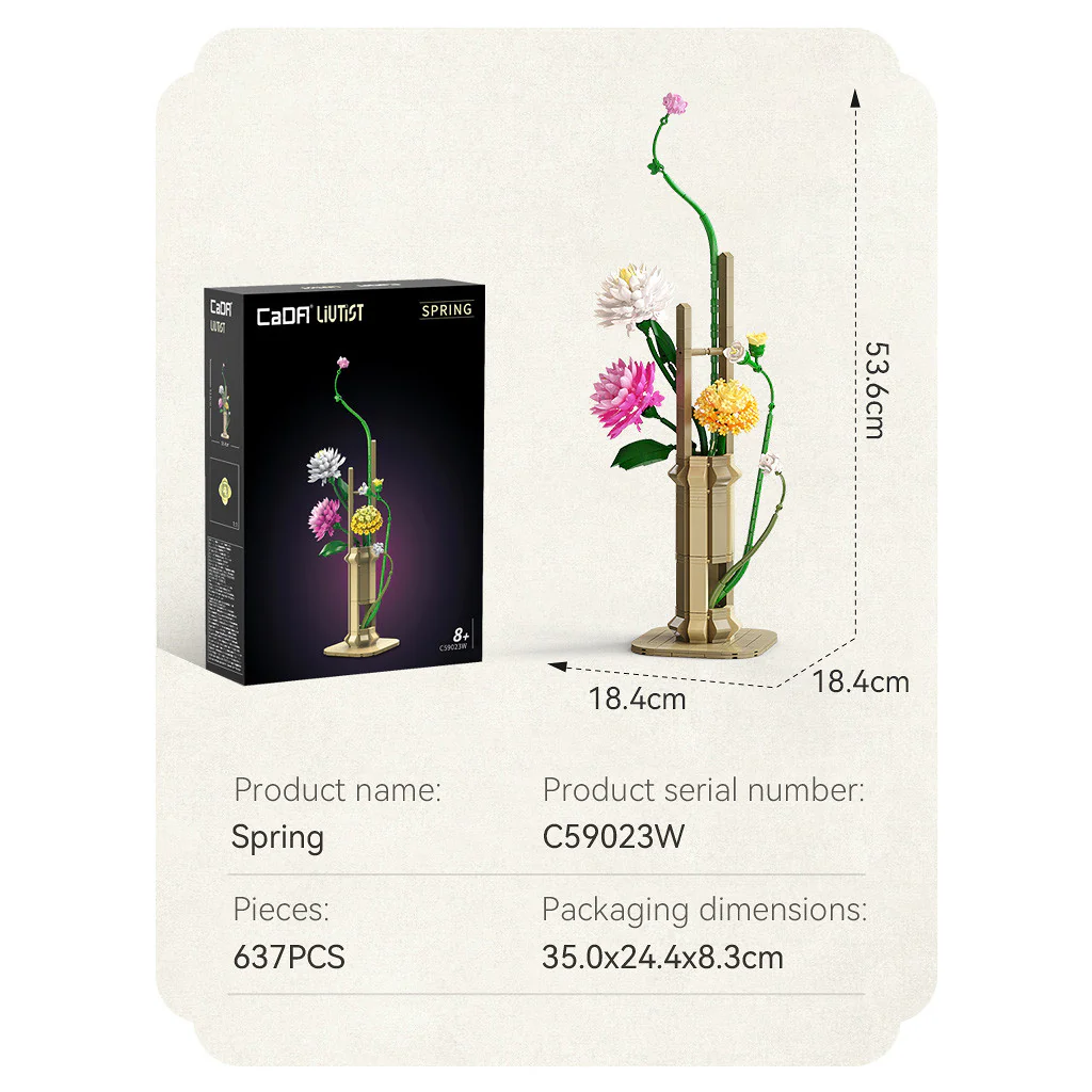 CaDA Oriental Floral Art: Spring Brick Kit 613 pcs - Image 3