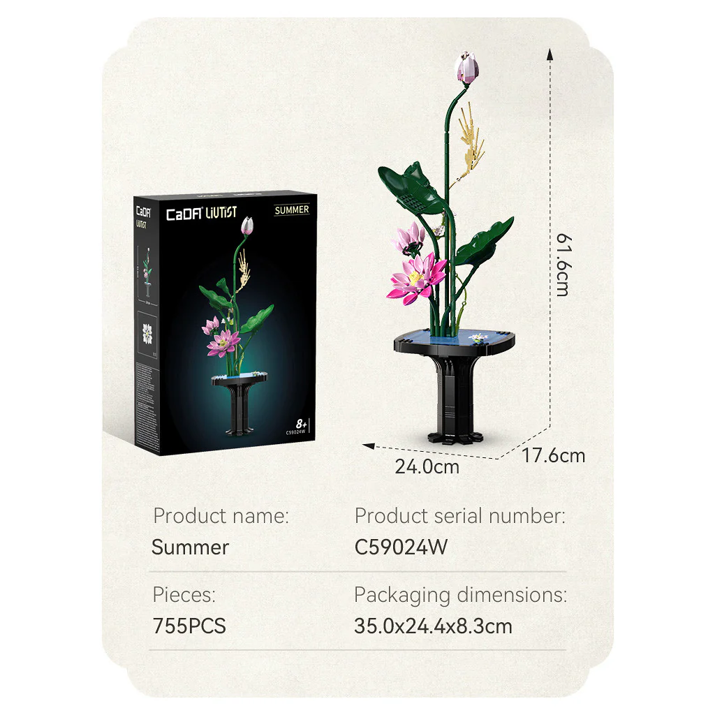 CaDA Oriental Floral Art: Summer Brick Kit 751 pcs - Image 3