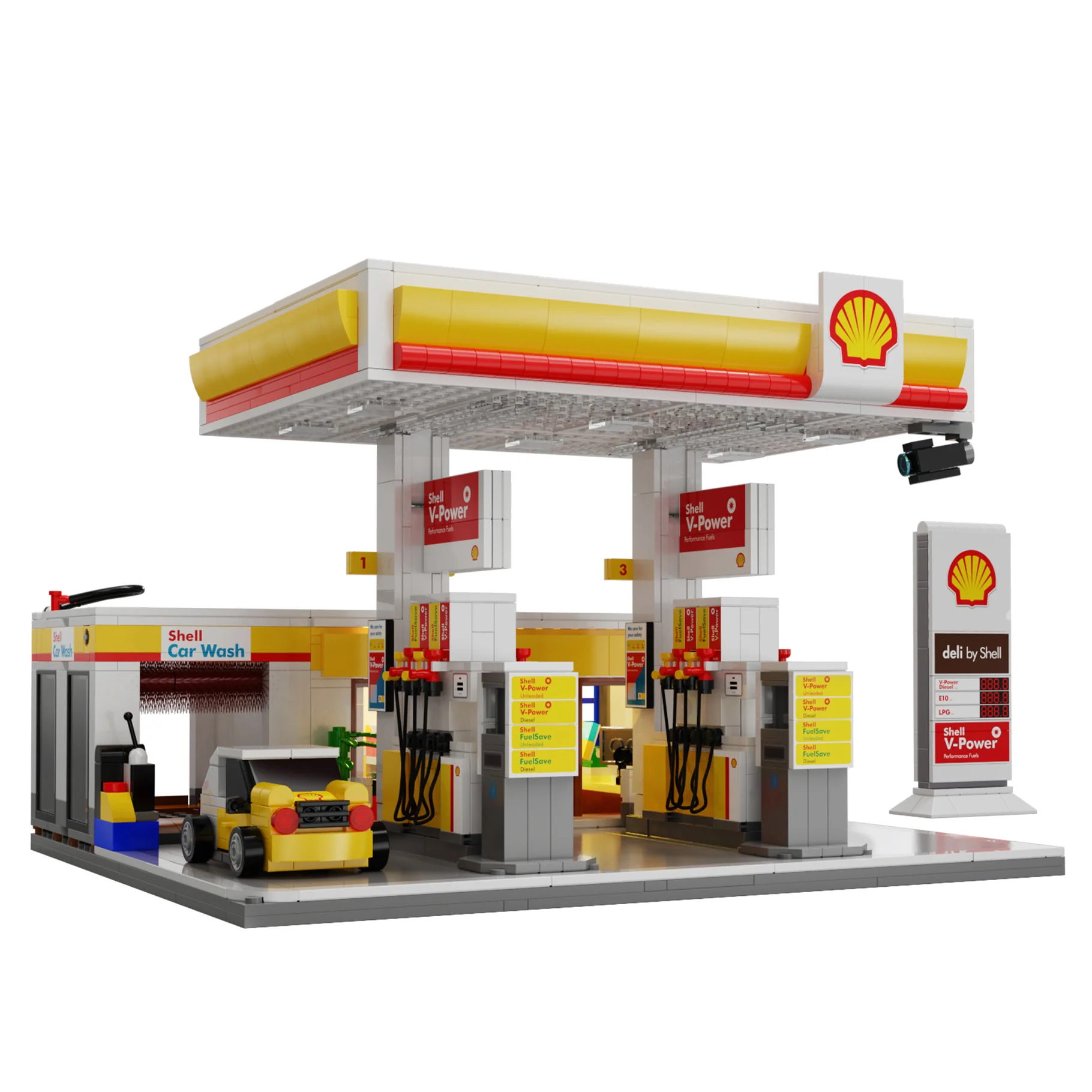 CaDA Shell Retail Station Brick Kit 1309 pcs - Image 5
