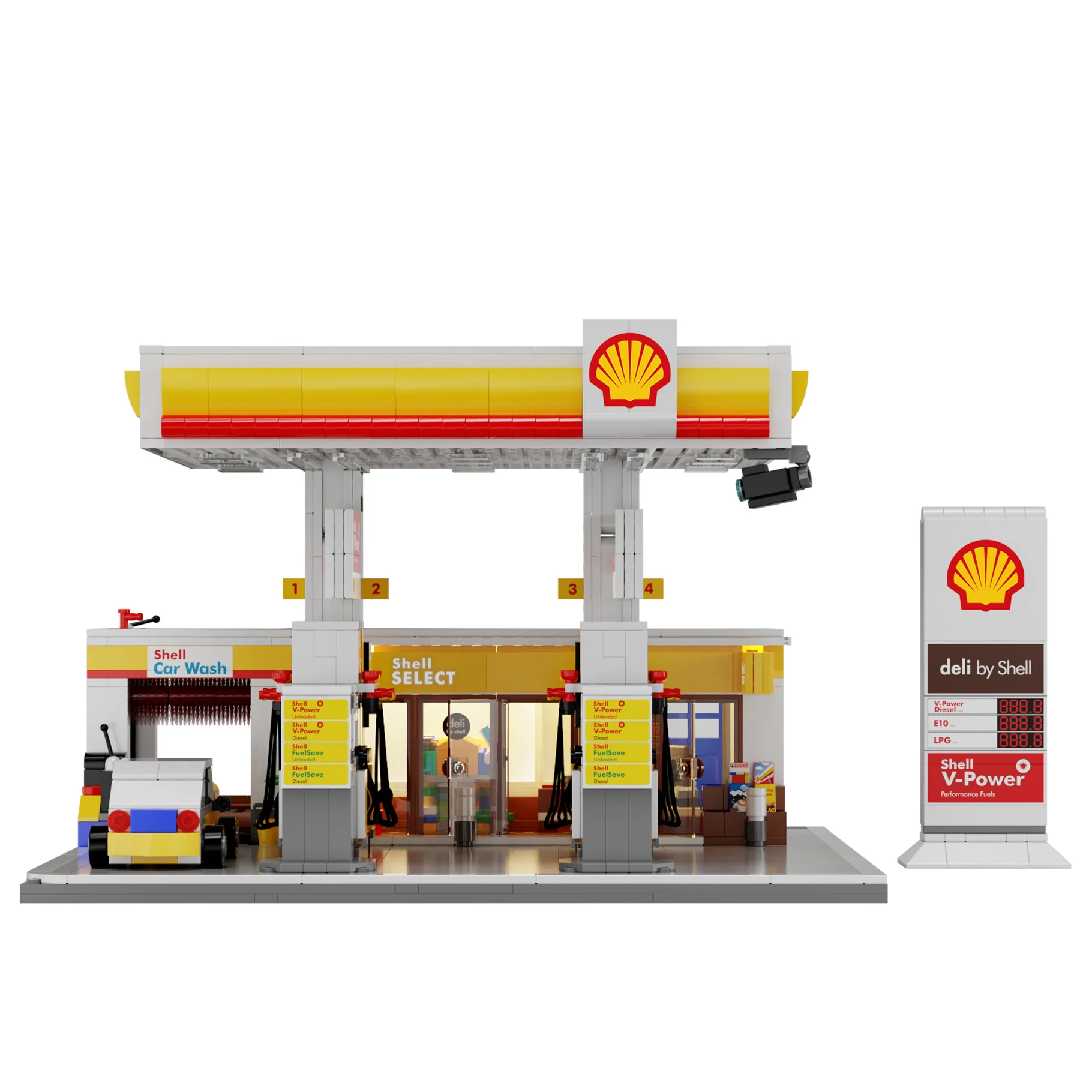 CaDA Shell Retail Station Brick Kit 1309 pcs - Image 6