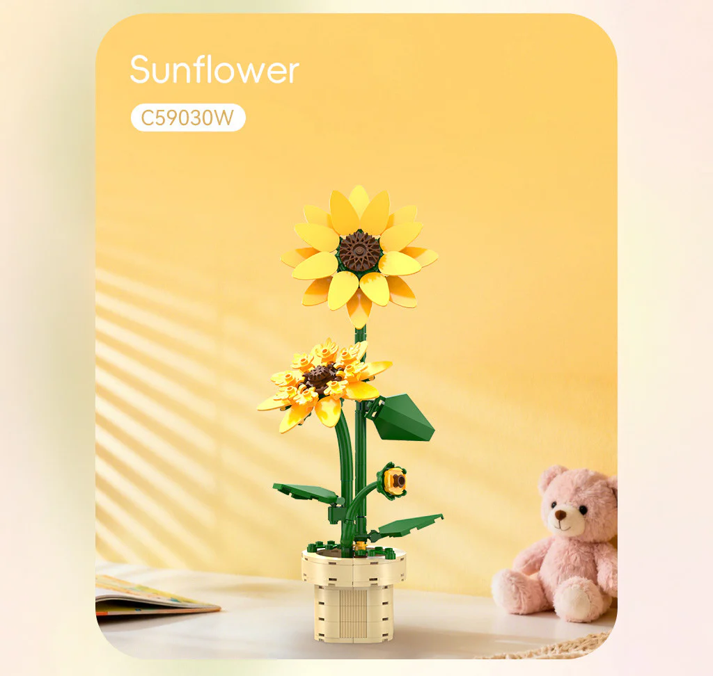 CaDA Sunflower Building Block Planter Brick Kit 187 pcs - Image 3