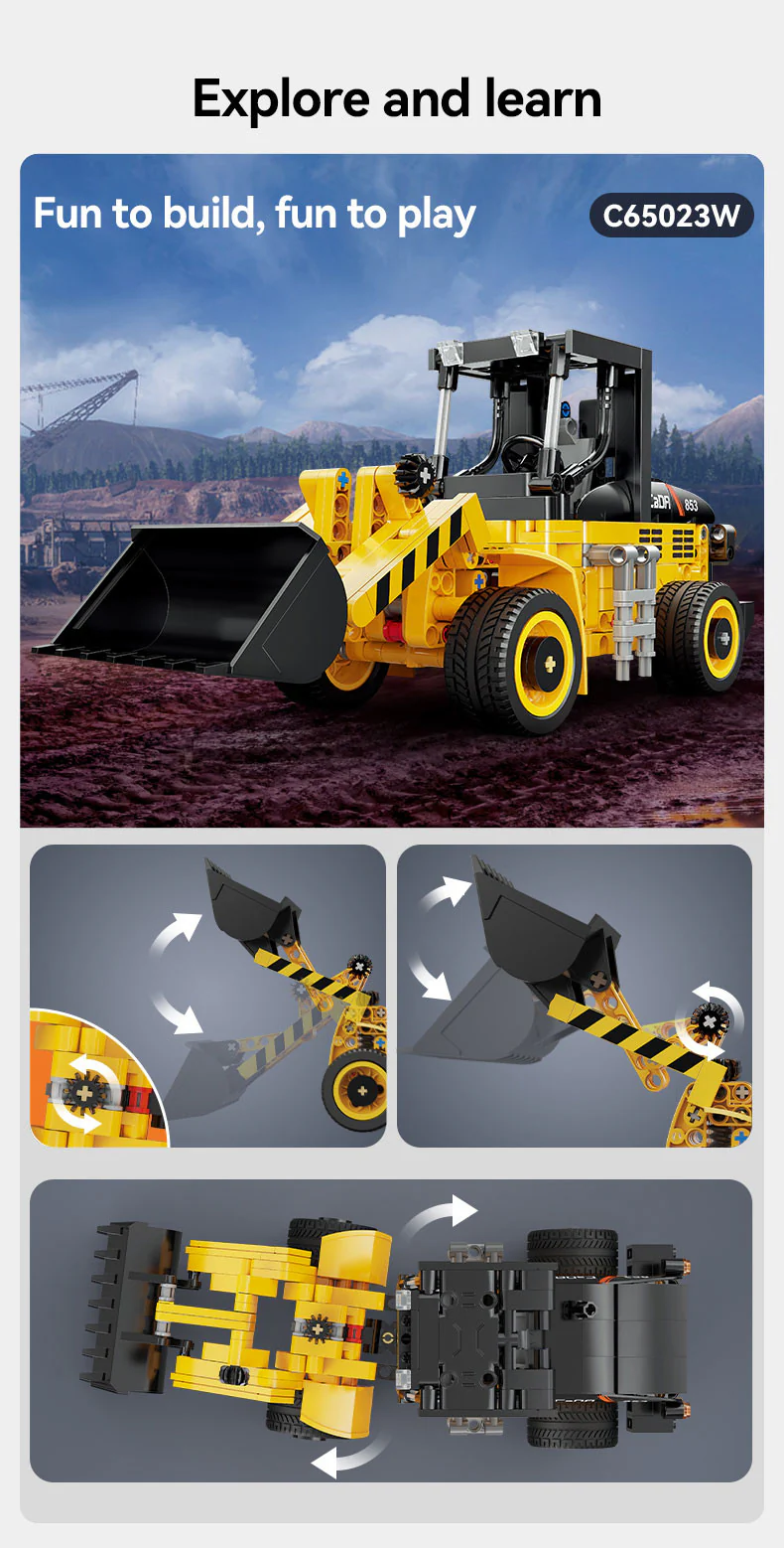CaDA Wheel Loader Brick Kit 403 pcs - Image 4