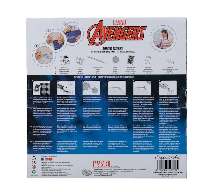 Superheros 30x30cm Crystal Art Canvas Kit - Image 2