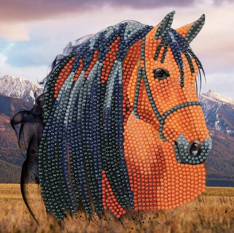 Horse, 18x18cm Crystal Art Card - Image 2