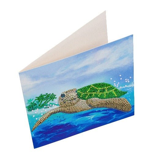 Turtle Paradise, 18x18cm Crystal Art Card - Image 3