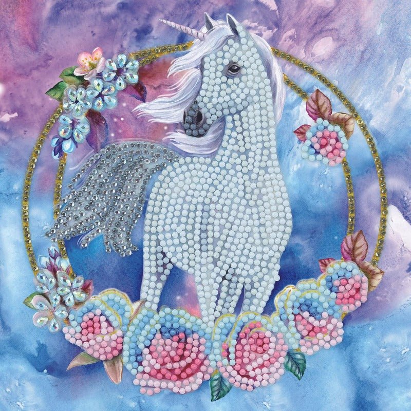 Unicorn Garland, 18x18cm Crystal Art Card - Image 2
