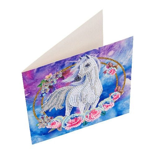 Unicorn Garland, 18x18cm Crystal Art Card - Image 3