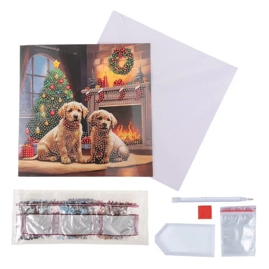 Waiting for Santa, 18x18cm Crystal Art Card - Image 4