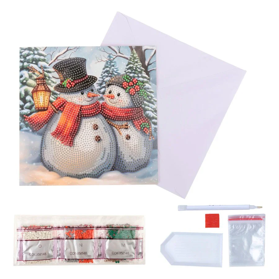 Frosty & Merry, 18x18cm Crystal Art Card - Image 4