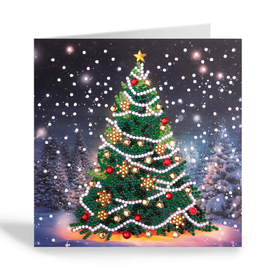 Festive Fir, 18x18cm Crystal Art Card - Image 3