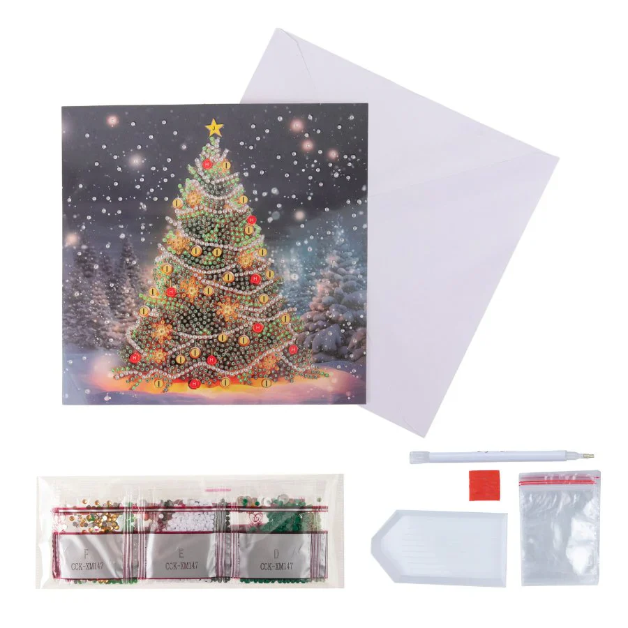 Festive Fir, 18x18cm Crystal Art Card - Image 4