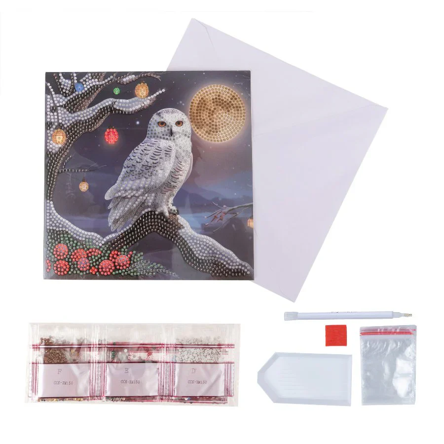 Frosted Moon, 18x18cm Crystal Art Card - Image 4