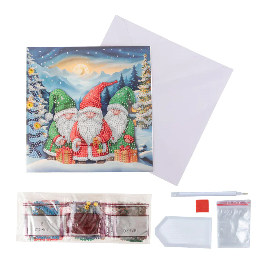 Arctic Friends, 18x18cm Crystal Art Card - Image 4