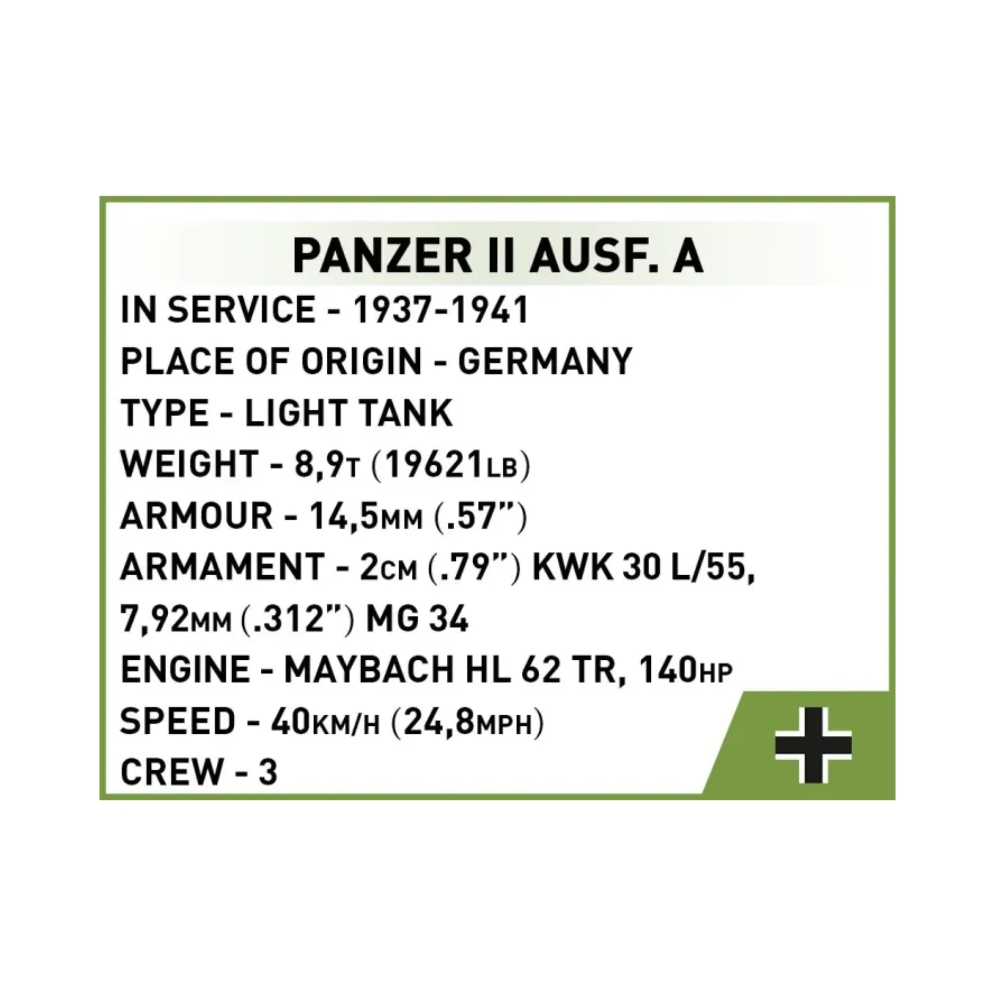 COBI Historical Collection WWii Panzer II Ausf.A - Image 5