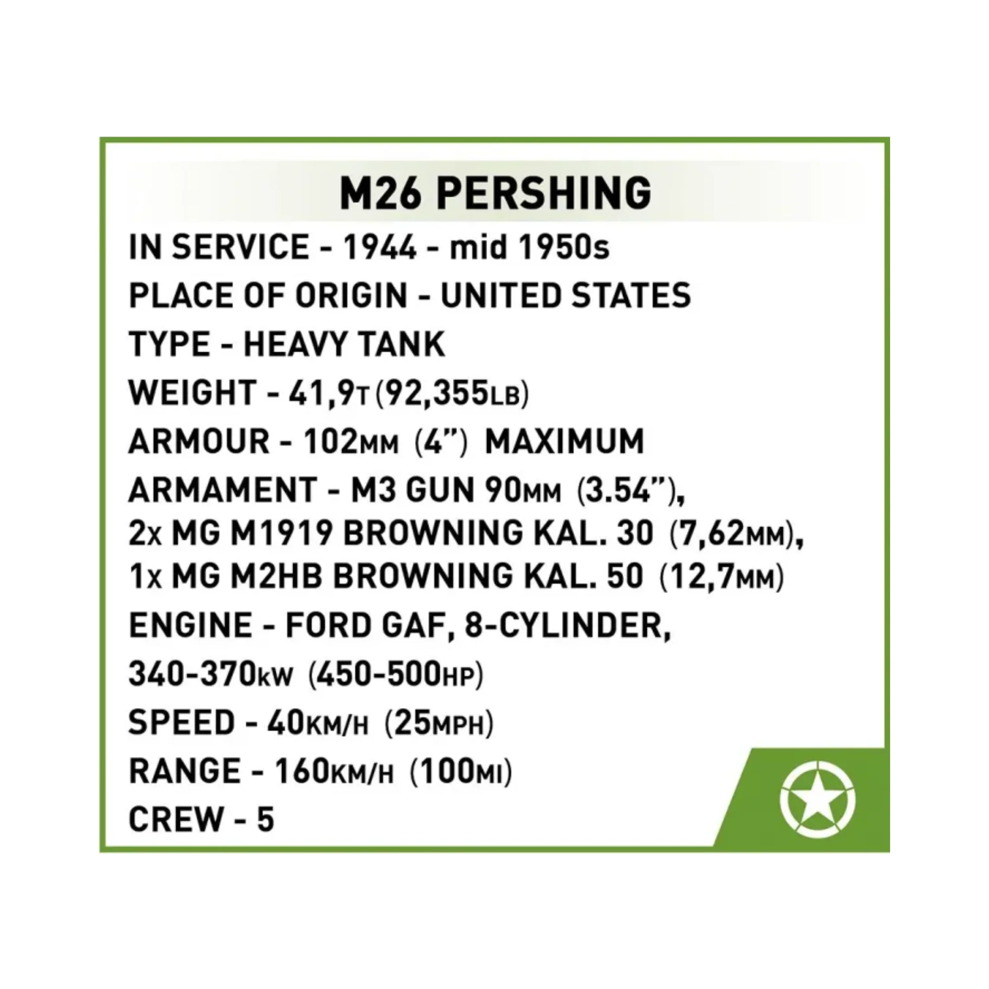 COBI M26 Pershing T26E3 Tank - Image 7