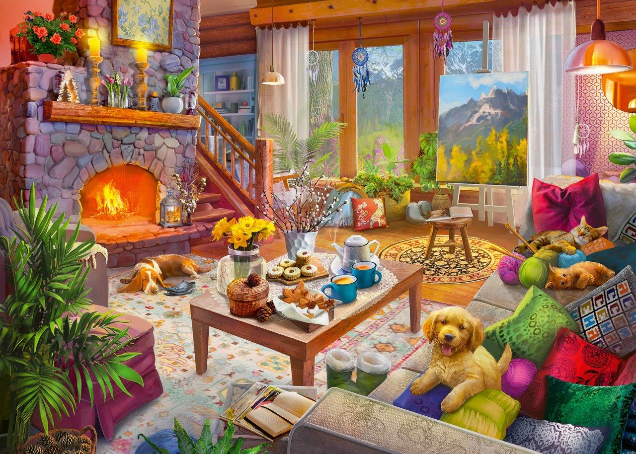 Ravensburger Cozy Cabin 1000 Piece Jigsaw Puzzle - Image 2