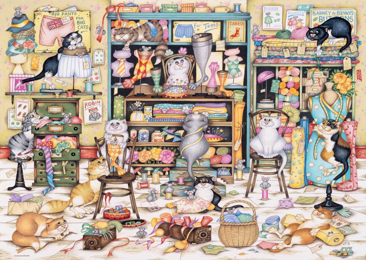 Ravensburger Crazy Cats: Haberdshery 1000 Piece Jigsaw Puzzle - Image 2