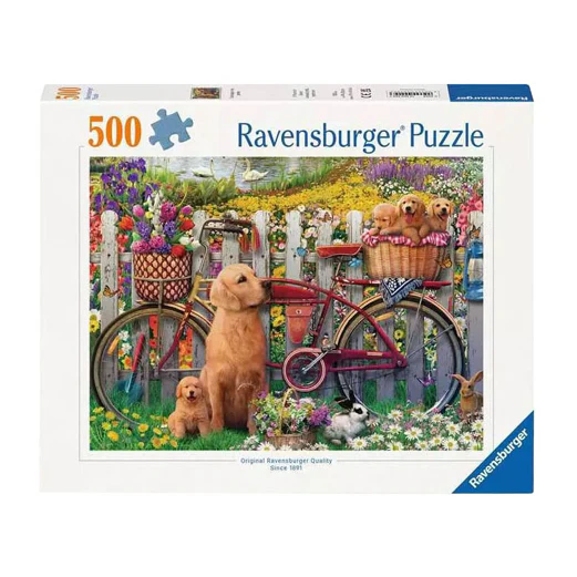 Ravensburger Cute dogs in the garden 500 Piece Jigsaw Puzzle