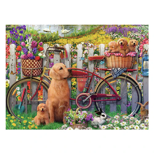 Ravensburger Cute dogs in the garden 500 Piece Jigsaw Puzzle - Image 2