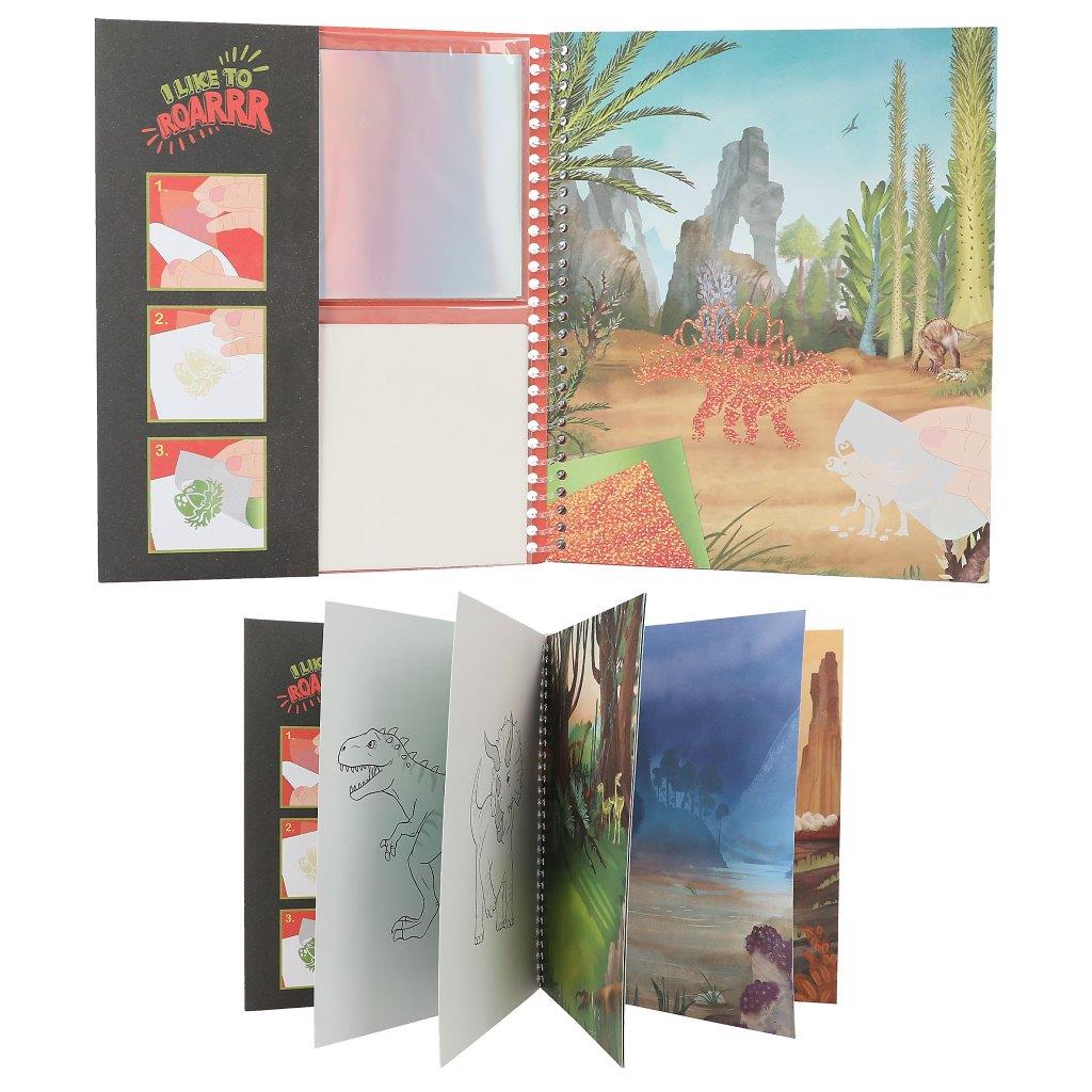 Dino World Colouring Book Stick & Shine - Image 3