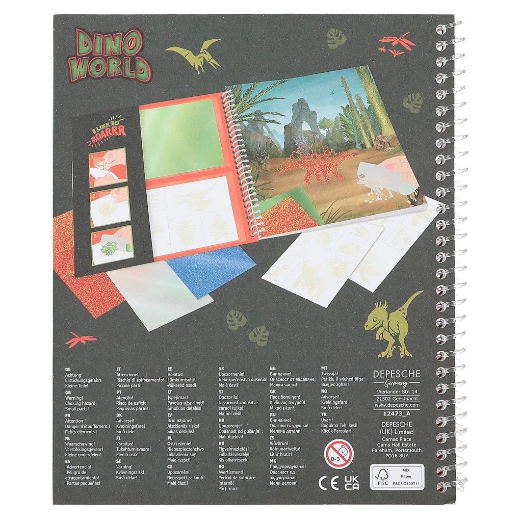 Dino World Colouring Book Stick & Shine - Image 6