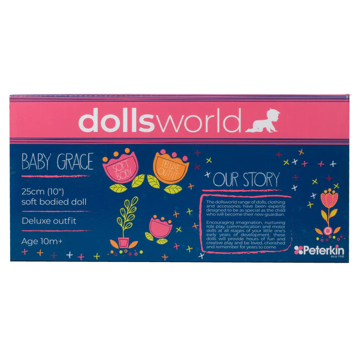 Dolls World Baby Grace - 25cm Soft-Bodied White Doll - Image 5
