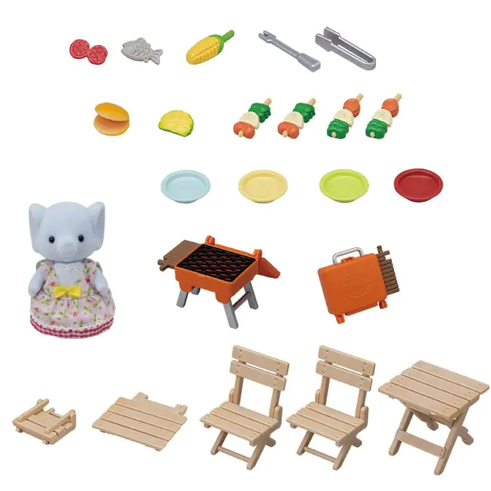 Sylvanian Families BBQ Picnic Set Elephant Girl - Image 2