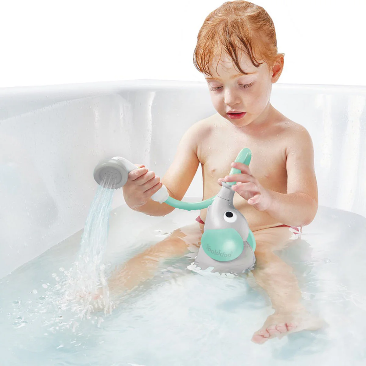 Yookidoo Elephant Baby Shower Bath Toy - Blue - Image 5