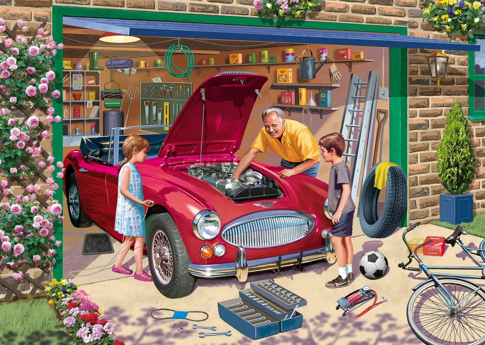 Jumbo Falcon de luxe Grandads Garage 500 Piece XL Jigsaw puzzle - Image 2