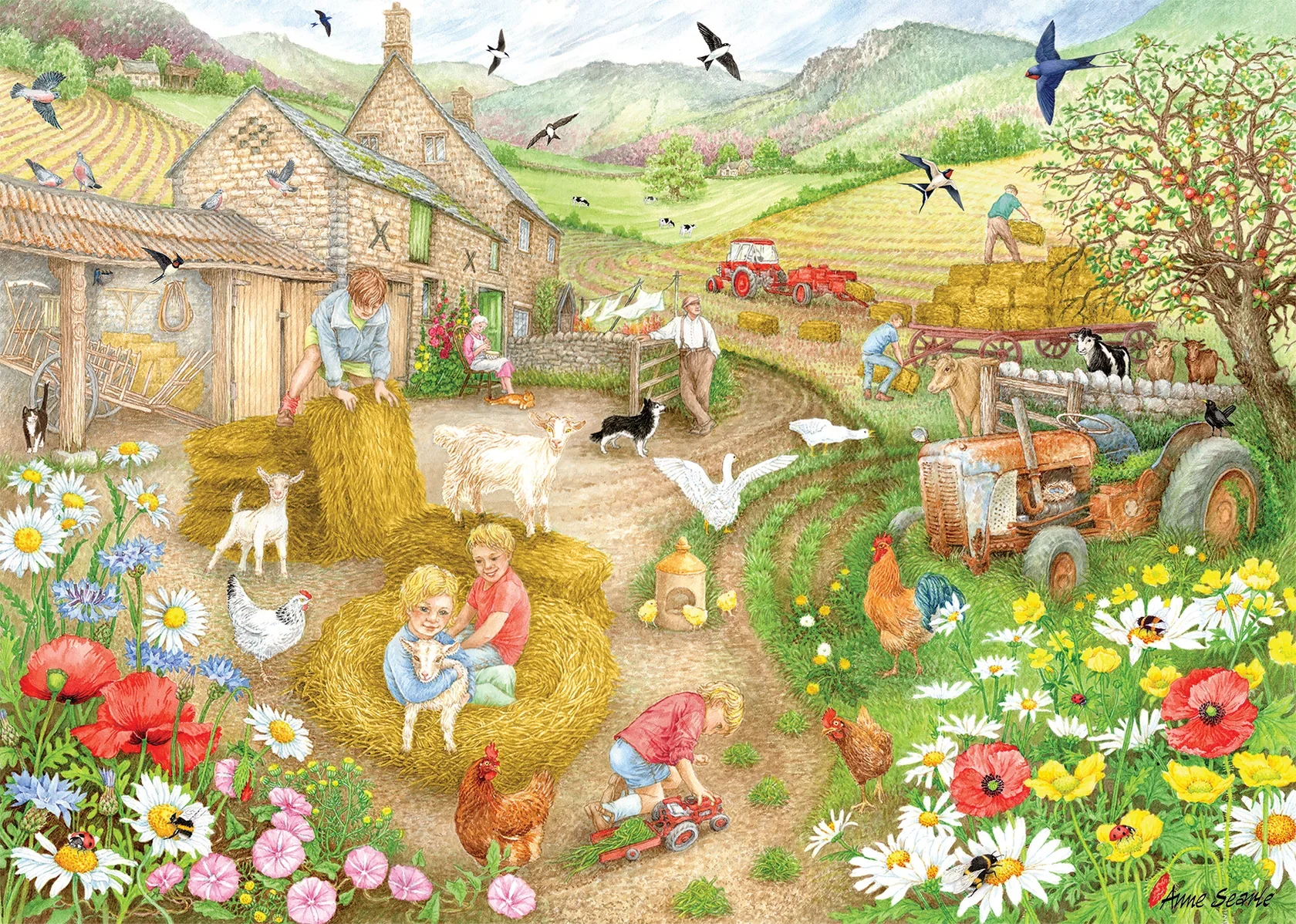 Jumbo Falcon de luxe Bringing in the Hay 1000 Piece Jigsaw Puzzle - Image 2