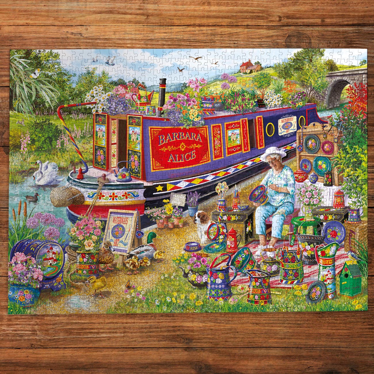 Gibsons Canal Boat Blooms 1000 piece Jigsaw Puzzle - Image 3