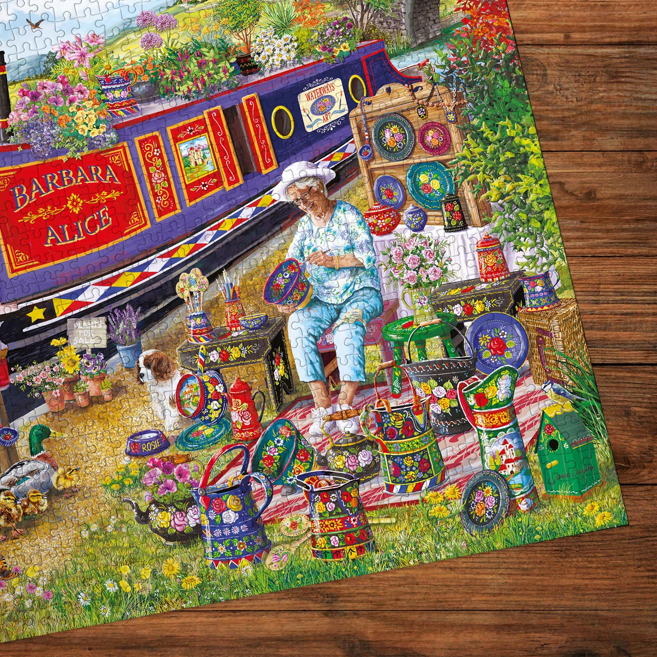 Gibsons Canal Boat Blooms 1000 piece Jigsaw Puzzle - Image 4