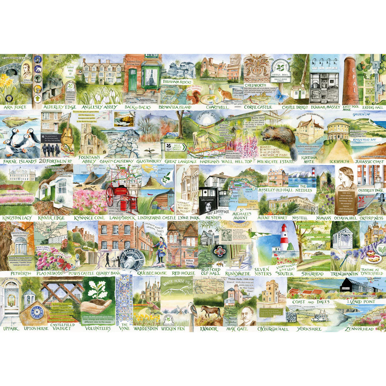 Gibsons National Trust: Landmarks & Landscapes 1000 piece Jigsaw Puzzle - Image 2