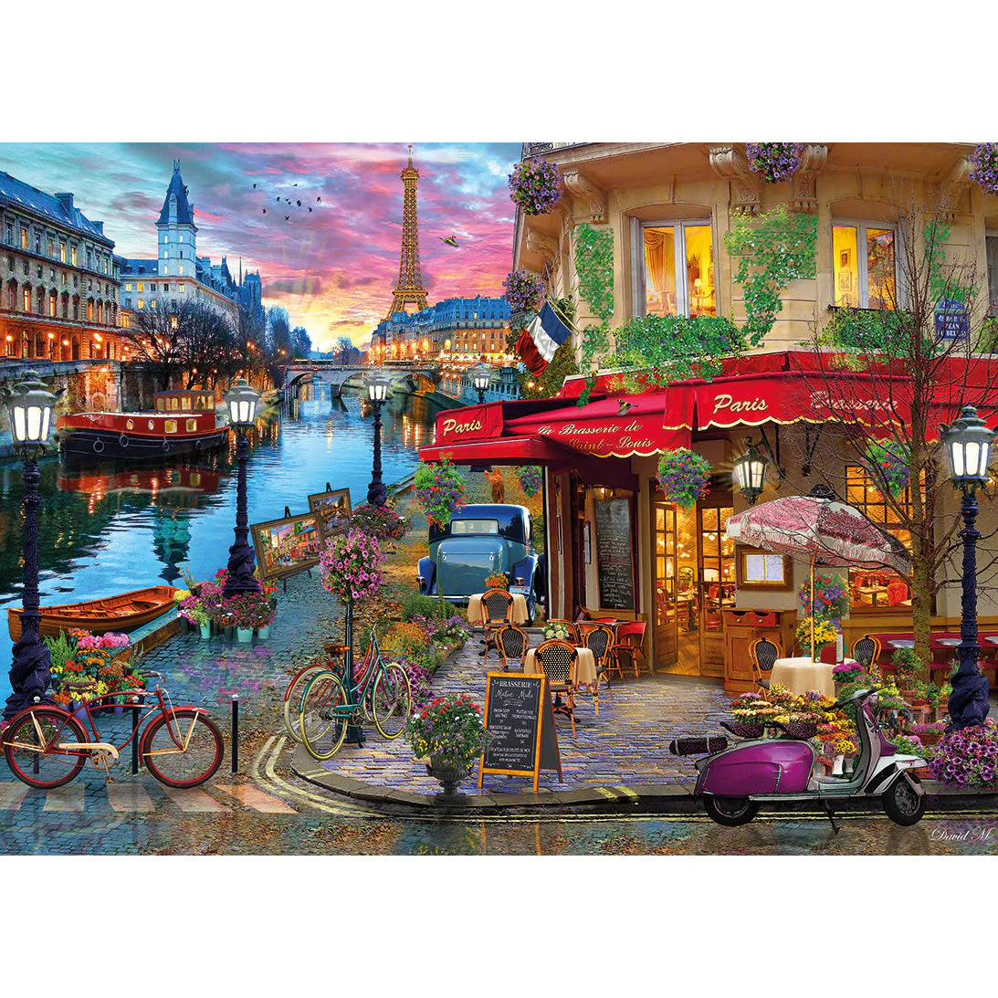 Gibsons Sunset on the Seine 1000 piece Jigsaw Puzzle - Image 2