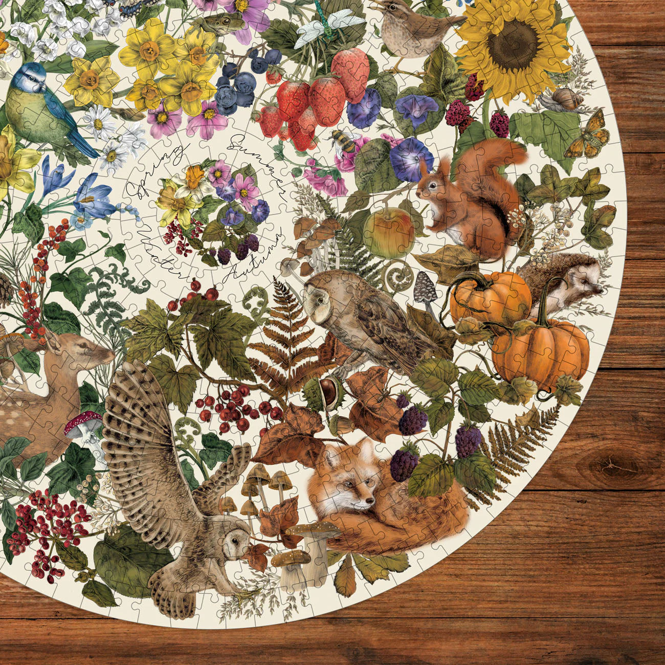 Gibsons The Art File: Nature's Seasons 500 piece Circle Jigsaw Puzzle - Image 4