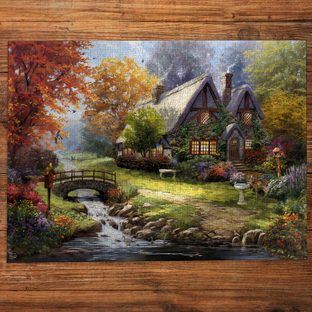 Gibsons Thomas Kinkade: Birdsong Cottage 1000 piece Jigsaw Puzzle - Image 3